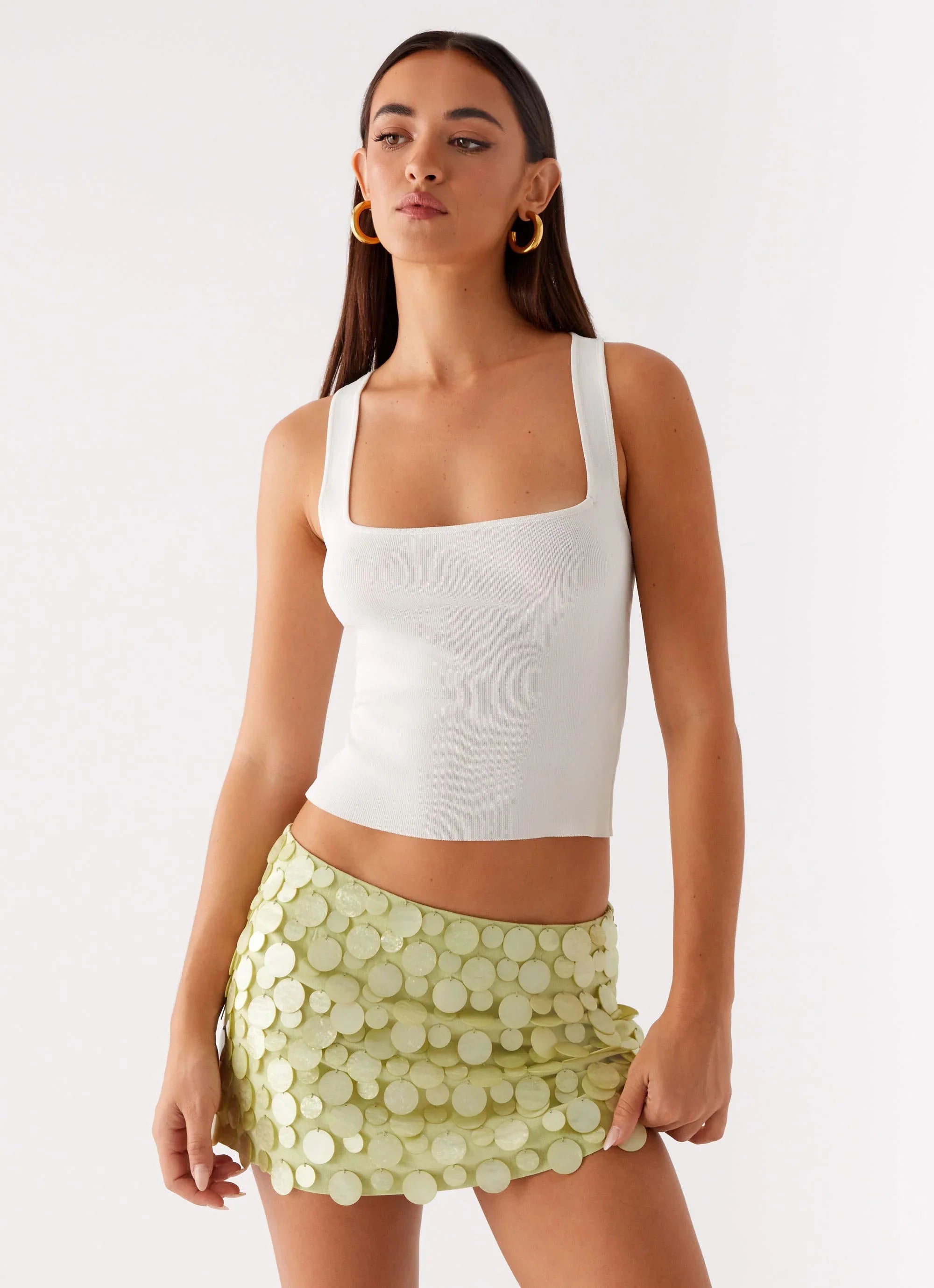 Movie Star Mini Skirt - Lime Green